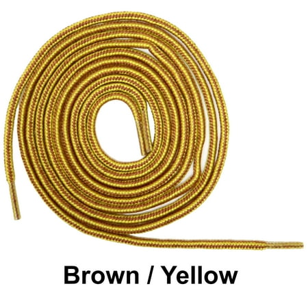 

Brown / Yellow Round Athletic Sneaker 27 36 45 54 63 Inch Shoelaces