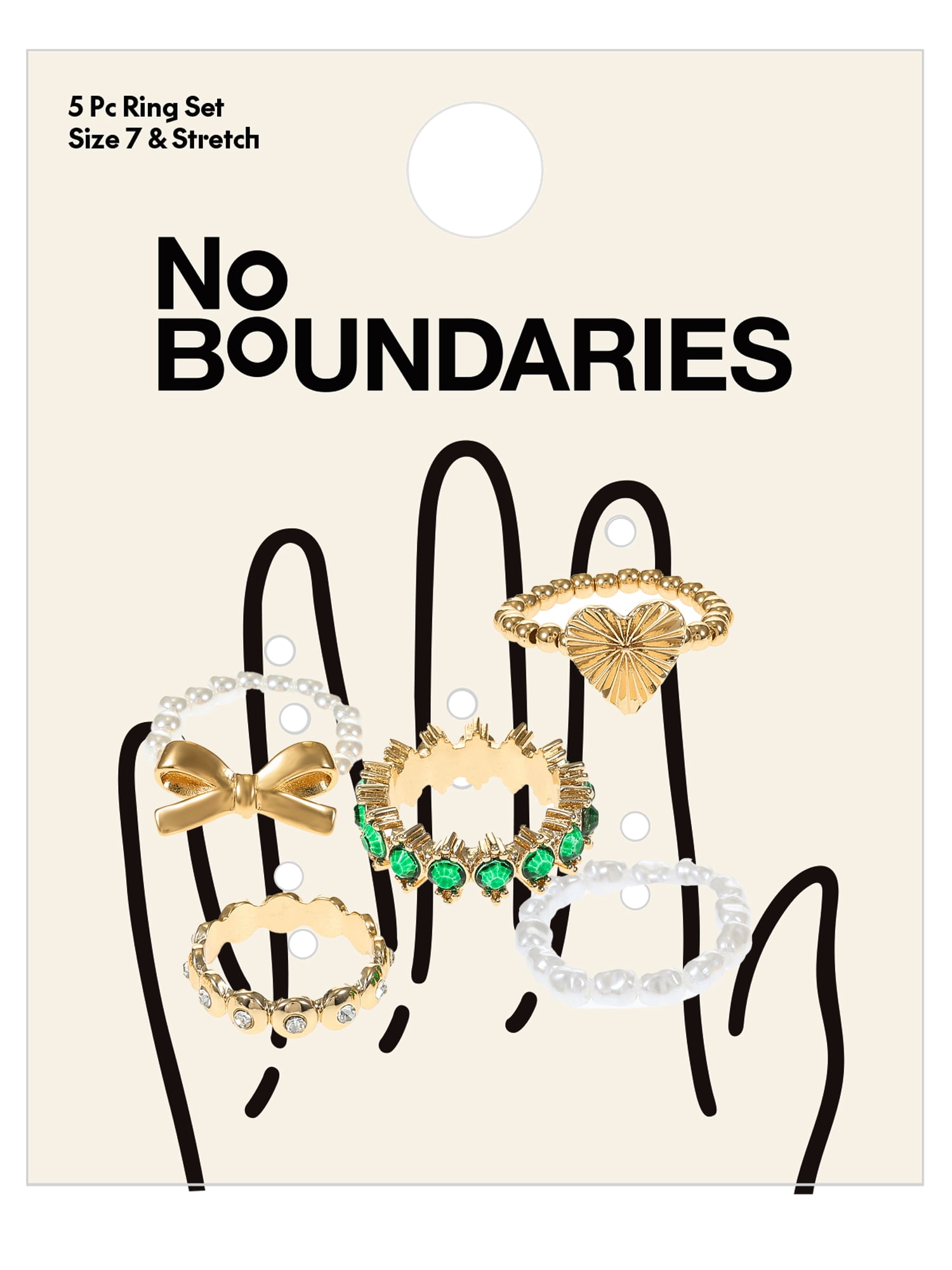 No Boundaries Gold-Tone Stretch Rings Set, 5-Pieces, Women’s