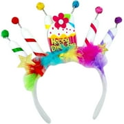 Happy Birthday Cupcake and Candles Headband, Birthday Party Accessories, One Size Fits Most