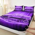 thumbnail image 4 of Castle Fairy Dreamy Purple Car Full Size Sheets 4-Piece for Teens, Soft Glow Curtain Bed Sheets for Bedroom, Purple Black, 4 of 6