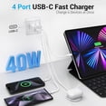 thumbnail image 4 of Bloque de carga TT&C USB C de 40 W con 4 puertos para iPhone Galaxy, paquete de 2, 4 of 7