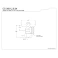 thumbnail image 2 of Kingston Brass CC13008X 1/2" FIP x 3/4" Hose Thread, Washing Machine Valve, Brushed Nickel, 2 of 2