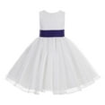 thumbnail image 2 of Ekidsbridal Girl Bridesmaid Flower Girl Dress - White Lace Corset Organza with Tiebow 186noFT-A (Size: M-10), 2 of 3