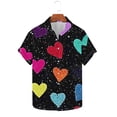 thumbnail image 2 of Tawop Shirts for Men Short Sleeve Graphic Turndown Collar Casual Valentine's Day Gift, 2 of 5