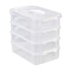 thumbnail image 2 of Caja de almacenamiento apilable de escritorio con asa y hebilla | Organizador de 4 niveles para oficina, hogar, cosméticos y papelería | Abertura grande, diseño desmontable, estilo minimalista, 2 of 6