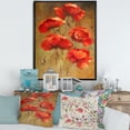 thumbnail image 2 of Blooming Vintage Poppies I 12 in x 20 in Framed Painting Canvas Art Print, by Designart, 2 of 5