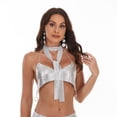 thumbnail image 4 of Aellinatey Sleeveless Tassels Sparkle Sequins Cami Crop Top Spaghetti Strap Party Tops, 4 of 12