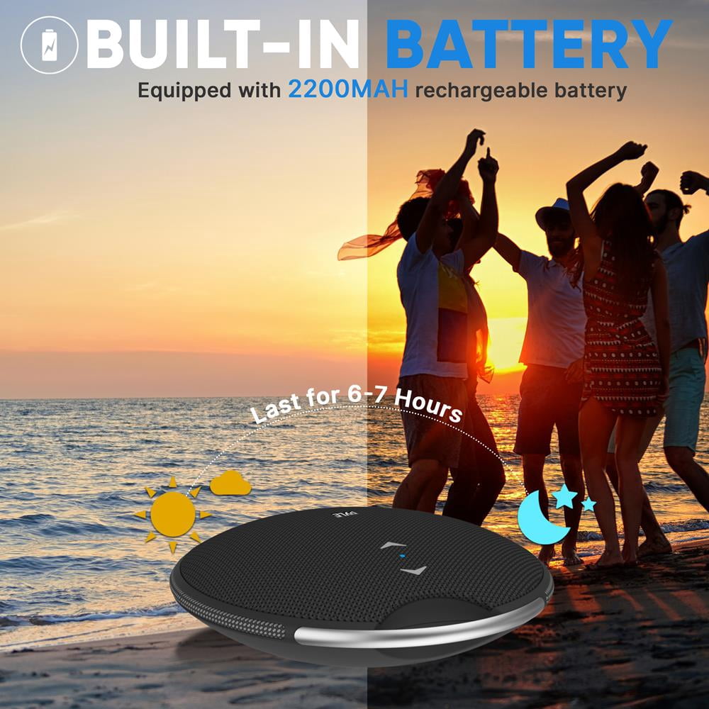 ECOXGEAR: EcoJourney Bluetooth Speaker with Dry Storage 50+ Hours of Playtime 100% Waterproof IP67 Rugged and Loud(Gray)