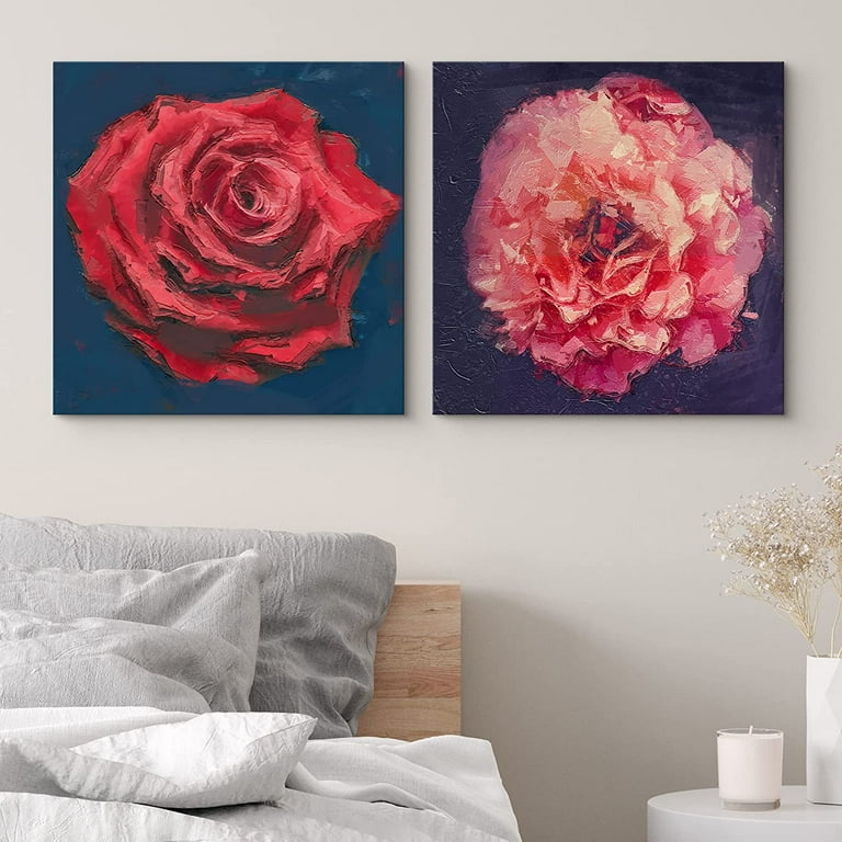 Red Rose Art, Modern Floral Art, Rose Buds, Botanical Art, sold Peaceful Photography