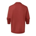 thumbnail image 7 of Men's Winter Solid Color Lapel Loose Long Sleeve T-Shirt, Henley Button Up Sport Top for Casual Wear, Gym and Lounge,Red,2XL, 7 of 7