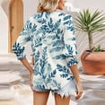 thumbnail image 5 of Jsaierl 3/4 Sleeve Womens Tops Summer V Neck Shirts Cute Print Petite Smocked Cuffed Blouses Soft Cotton Tunic Top S-2XL, 5 of 6