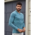 thumbnail image 5 of Ambiloof Mens Knit Polo Shirts Long Sleeve Shirt Casual Lightweight Fashion Textured Collared Pullover Golf Athletic T-Shirts Blue/2XL, 5 of 6