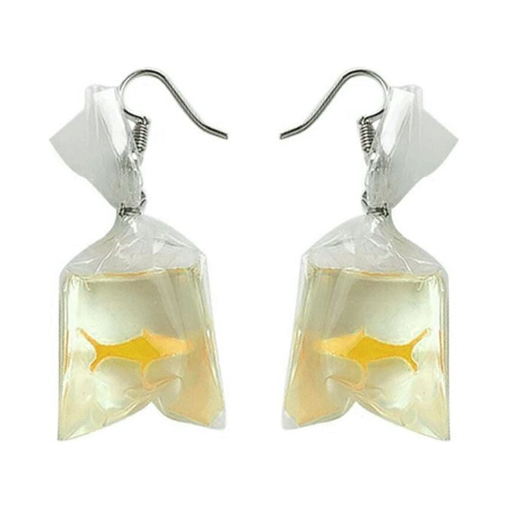 Goldfish in a bag earrings deals