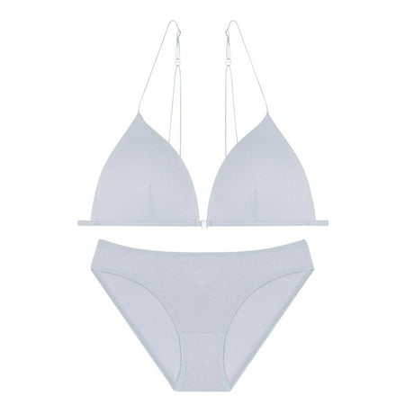 GENGING Lingerie for Women Women Sexy Sleepwear Lingerie Front Buckle Triangular Cup Without Steel Ring Bra Thin Thin Shoulder Strap Beautiful Back Lingerie Set