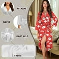 thumbnail image 6 of Yuyamidu Santa Robes for Women Sexy Plus Size XL HO-HO-HO Mid-Calf Length Bathrobe Christmas Casual V-Neck House Kimono Robe Red Long Sleeve Nightgown with Waist Belt, 6 of 7