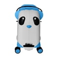 thumbnail image 2 of TUCCI Italy Kids Panda Ride-On Suitcase for Children, Hard Shell, Lightweight Carry-On With Wheels - Blue, 2 of 7