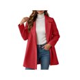 thumbnail image 6 of Zynoxe Womens Jackets With Buttons Classic Lapel Collar Winter Jackets for Women Loose Long Sleeve Mid‑Length Open Front Coat Versatile Solid Color Casual Outerwear Coat 2 Ways To Wear M, 6 of 10