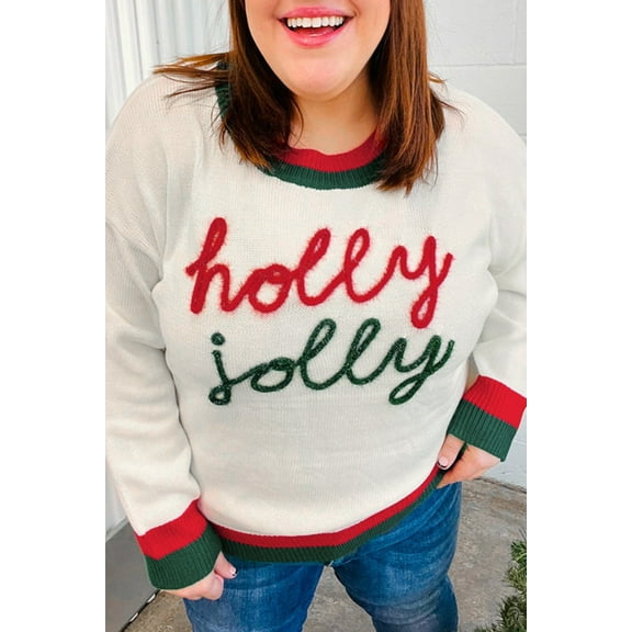 Redhotype Sparkling Holly Jolly Plus Size Sweater - Drop Shoulder & Colorblock Chic