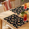 thumbnail image 4 of Peaches Placemats Set of 12 Summer Fruit Flowers Spring Watercolor Black Place Mats Indoor Wipeable Table Mats Washable Cloth Dining Table Placemats for Kitchen Holiday Party Home Decor 13x19 Inch, 4 of 9