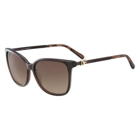 diane von furstenberg women's dvf617s joanna square sunglasses, crystal brown, 58mm