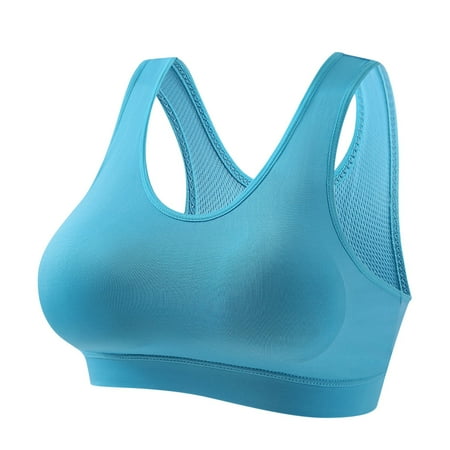 Running Bra Women Pullover Bra Feature V-Neck Balconette Bra Style W-1882 Blue-c L