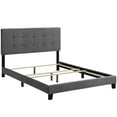 thumbnail image 2 of Amira King Upholstered Velvet Bed in Gray, 2 of 5