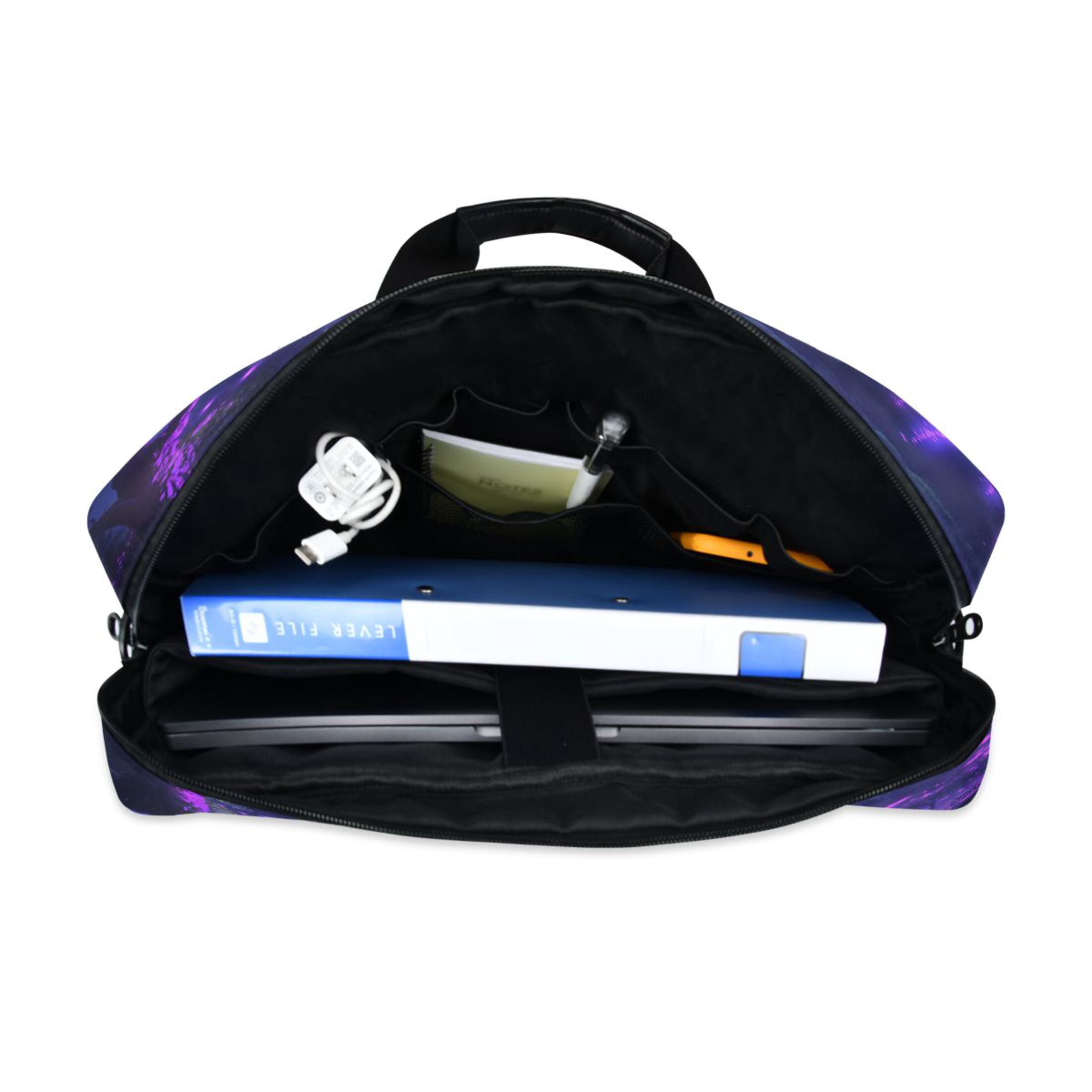 16" Laptop Tote Bag Laptop Sleeve Case Computer Briefcase for Work & Travel Purple Neon Waterfall