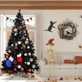 thumbnail image 6 of 6 Feet Pine Christmas Tree Decor with Solid Metal Stand Artificial Full Black Tree Xmas Decorations for Themed Party Indoor Outdoor Living Room Home, 6 of 14
