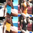 thumbnail image 4 of Women One-Piece Ruffles Bikini Monokini Push Up Padded Swimsuit Swimwear, 4 of 5