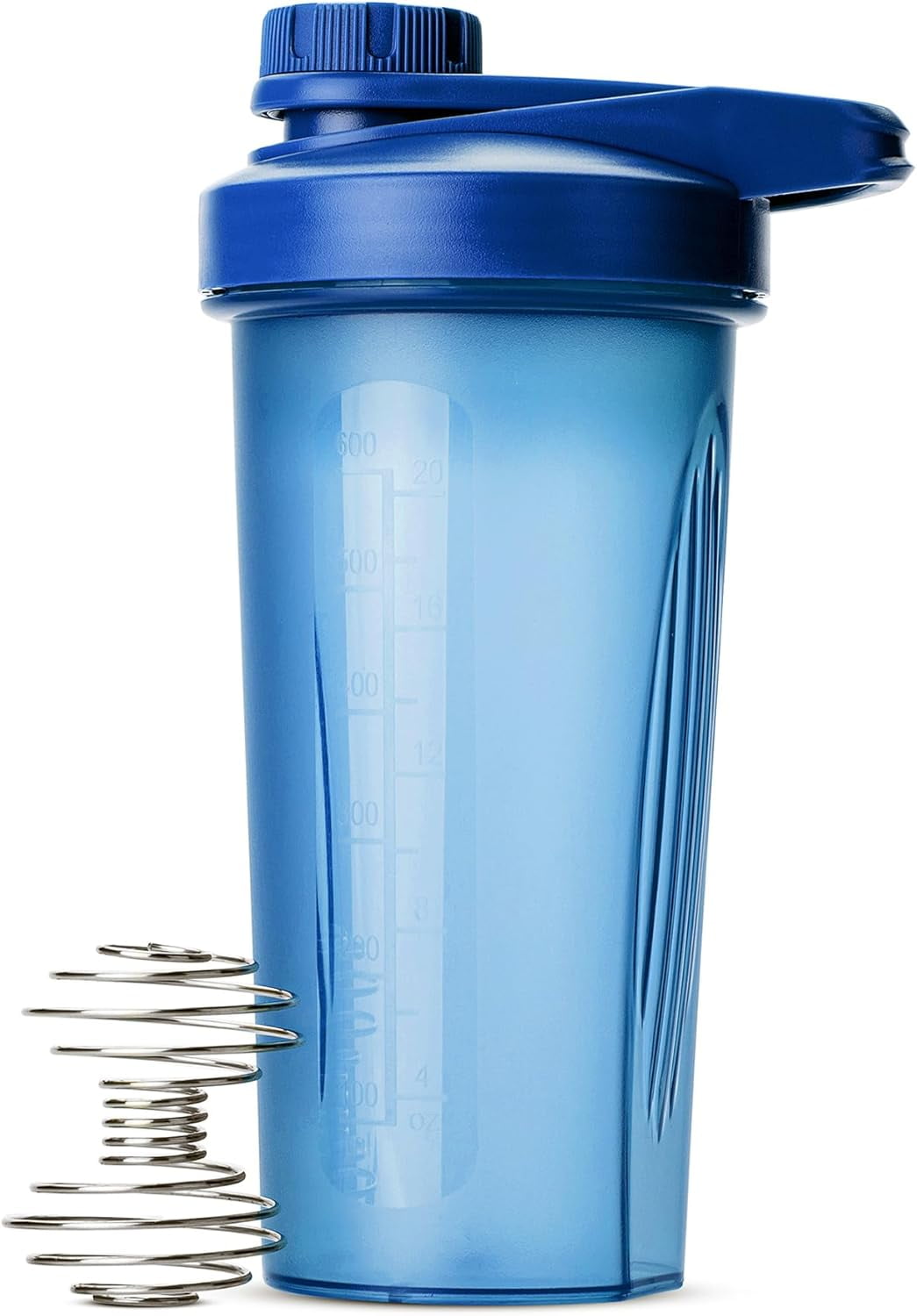 Shaker Bottles for Protein Mixes - 28 oz Blue Protein Shaker with Wire Whisk Ball
