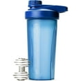 thumbnail image 1 of Shaker Bottles for Protein Mixes - 28 oz Blue Protein Shaker with Wire Whisk Ball, 1 of 5