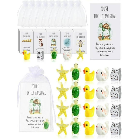 50 Set Employee Appreciation Gifts, Funny Resin Animals with Thank You Cards, Funny Thank You Cards, Teacher Appreciation Cards with Envelopes, Cute Thank You Notes