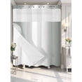 thumbnail image 2 of No Hook Shower Curtain with Snap-in Liner, Grey Green Orange Ombre Waterproof Fabric Bathroom Curtains, Modern Gradient Abstract Art Bath Curtains & Mesh Top Window Stand Up Stall 66"x72", 2 of 9
