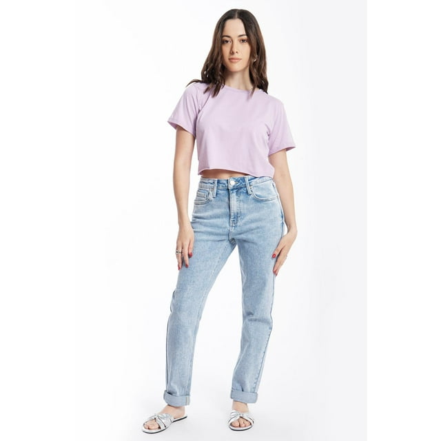 Mom jeans de mezclilla Juvenil, 6850 (Mezclilla tono claro) azul 11