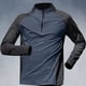 thumbnail image 3 of Camiseta deportiva de manga larga de secado rápido para hombre, ropa de entrenamiento con media cremallera, protección solar, adecuada para primavera, otoño y verano, 3 of 4