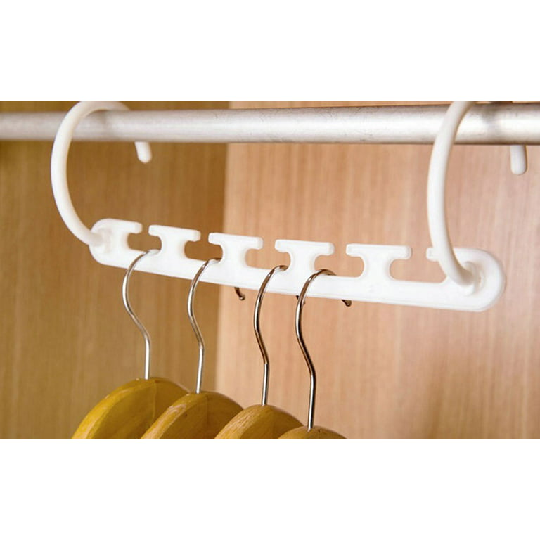 DUCOO Space Saving Hangers, 10pcs Magic Hangers, 5 Holes Sturdy Plastic Clothes Closet Organizers and Storage, Space Saver Organization, College Dorm