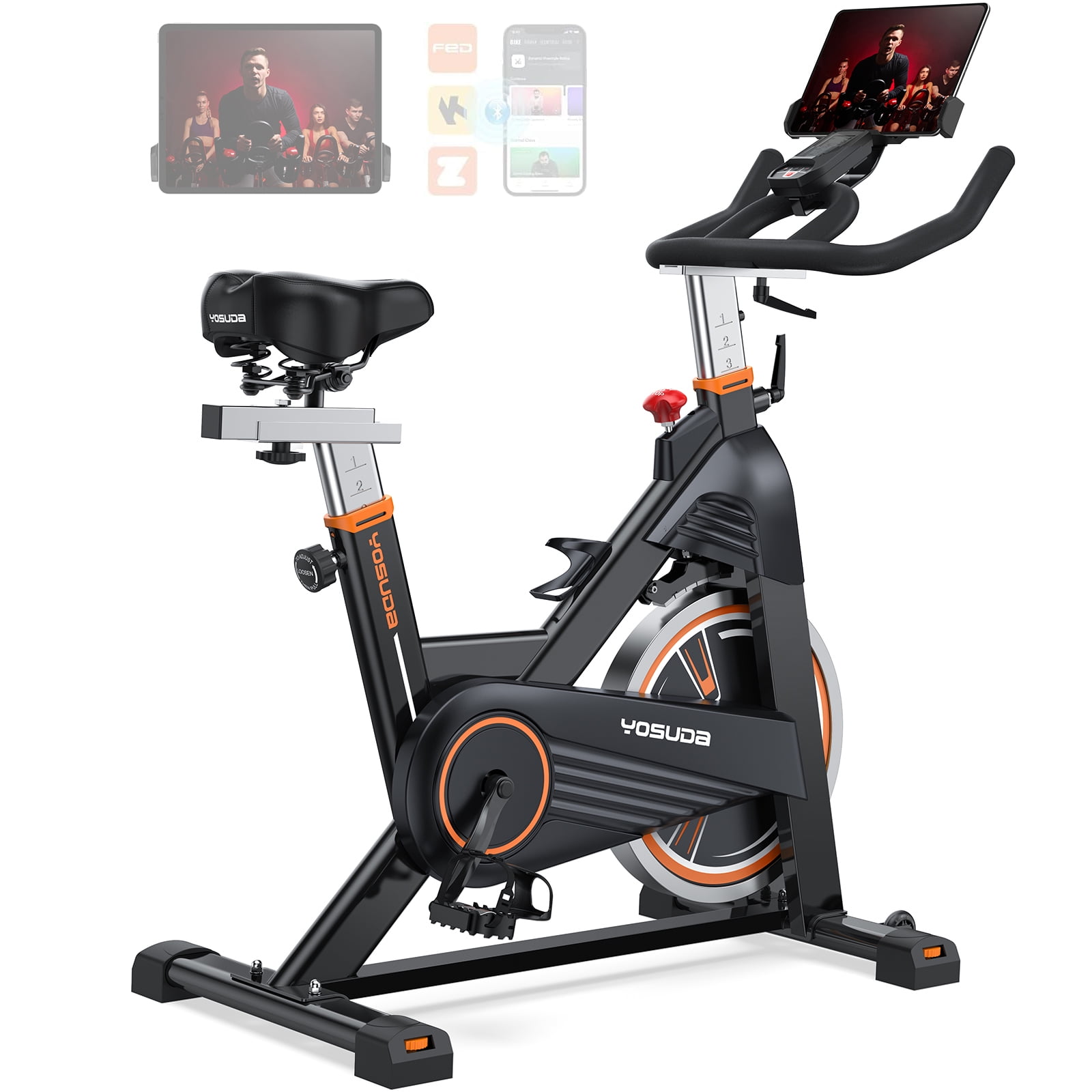 YOSUDA Pro Magnetic Stationary Exercise Bike, 350 lbs Weight Capacity Indoor Cycling Bike 40 lbs Flywheels & Adjustable Max 100 lbs Resistance, Comfortable Seat Cushion, Silent Belt Drive