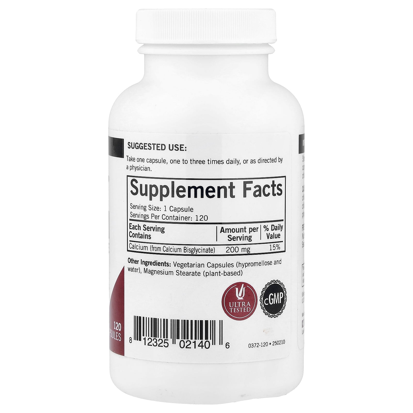 Kirkman Labs Calcium Bisglycinate Chelate, 200 mg, 120 Capsules