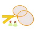 thumbnail image 3 of Raquetas de bádminton para niños, esponja de plástico de aluminio, color amarillo, deportes interactivos al aire libre para el hogar, 2 uds., 3 of 10