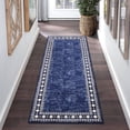 thumbnail image 7 of Garvee 2x6 Bordered Runner Rugs for Hallway, Non-Slip Washable Rugs Modern Soft Throw Rugs Low-Pile Stain Resistant Carpet for Kitchen Entryway Bathroom, Blue, 7 of 7
