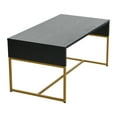 thumbnail image 4 of Household Essentials Wrap Rectangular Coffee Table Black Oak Wood Grain and Black Metal, 4 of 8