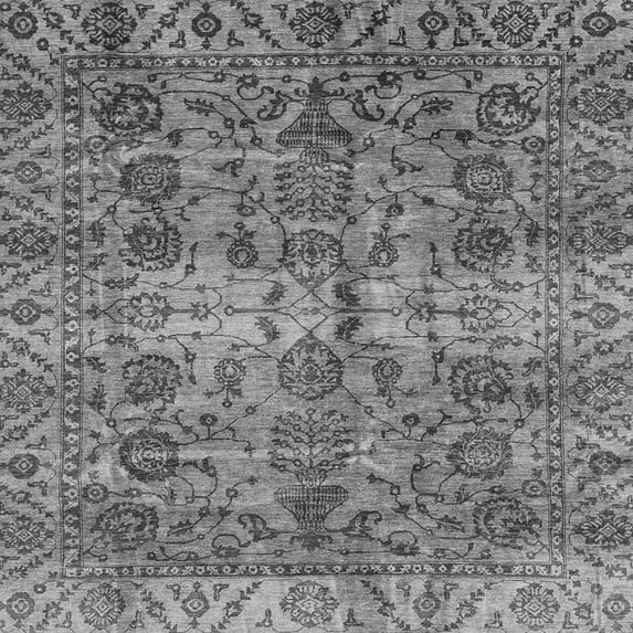 Ahgly Company Indoor Square Abstract Gray Modern Area Rugs, 8' Square