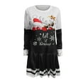 thumbnail image 4 of Ruimatai Robe Décontractée pour Femmes Imprimé de Noël Col Rond Jupe Plissée Manches Longues, 4 of 5