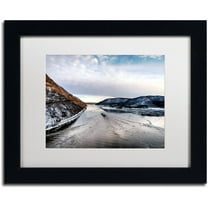 Trademark Fine Art "Hudson Valley" Canvas Art by David Ayash White Matte, Black Frame