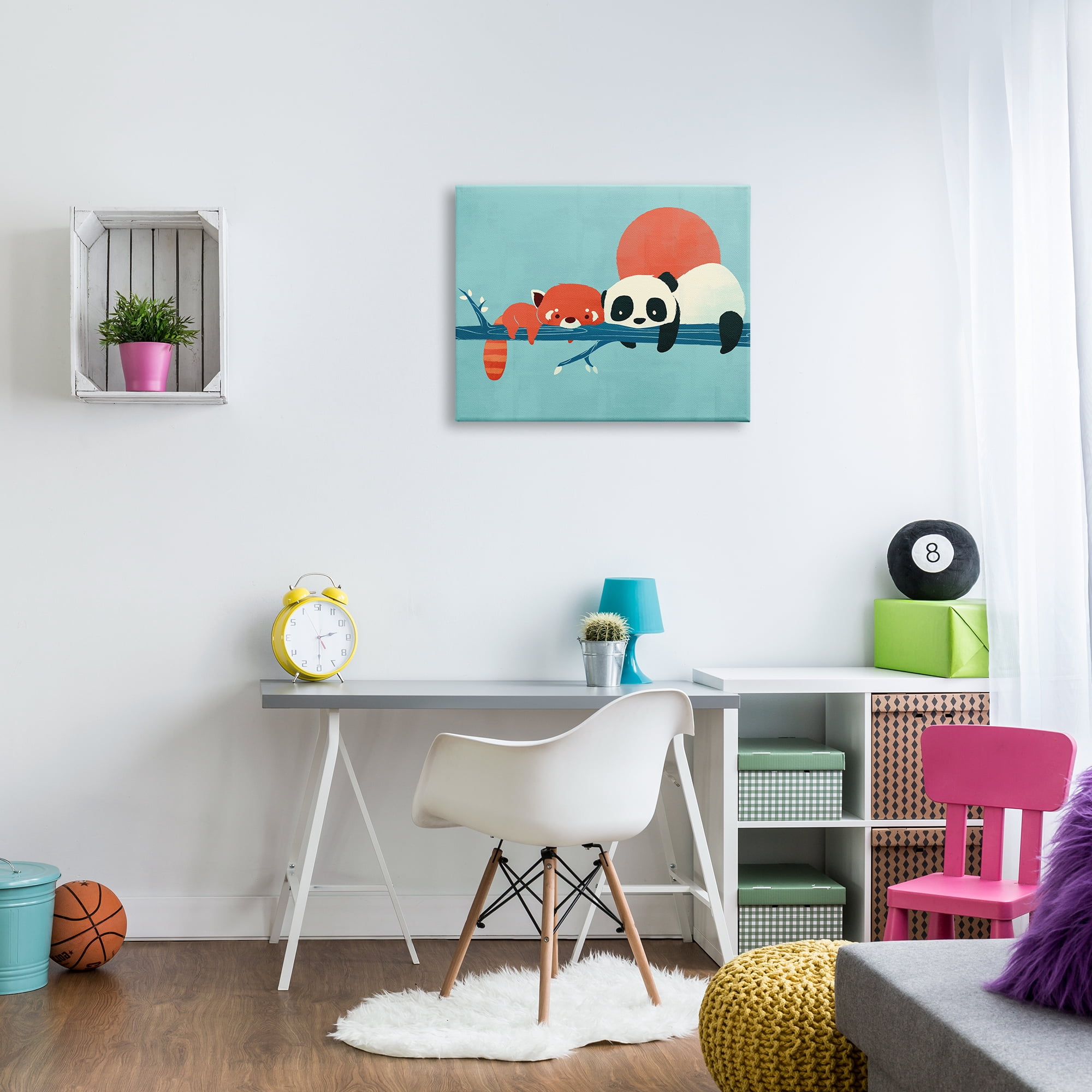 Stupell Industries Pandas on Branch Animals & Insects Painting Gallery Wrapped Canvas Art Print Wall Art, 30 x 24
