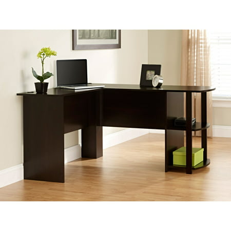 Ameriwood L Shaped Office Desk With Side Storage Russet Cherry