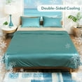 thumbnail image 2 of SUNNY HEAT Cooling Comforter Queen Size for Hot Sleepers, Double-Sided Silk Cool Design, Breathable Summer Cooling Blanket, Teal, 78"x90", 2 of 6