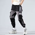 thumbnail image 5 of Men's Letter Flap Pocket Drawstring Cargo Pants Casual All-match Loose pantalon cargo homme Classic Fit Elastic work Trousers, 5 of 5