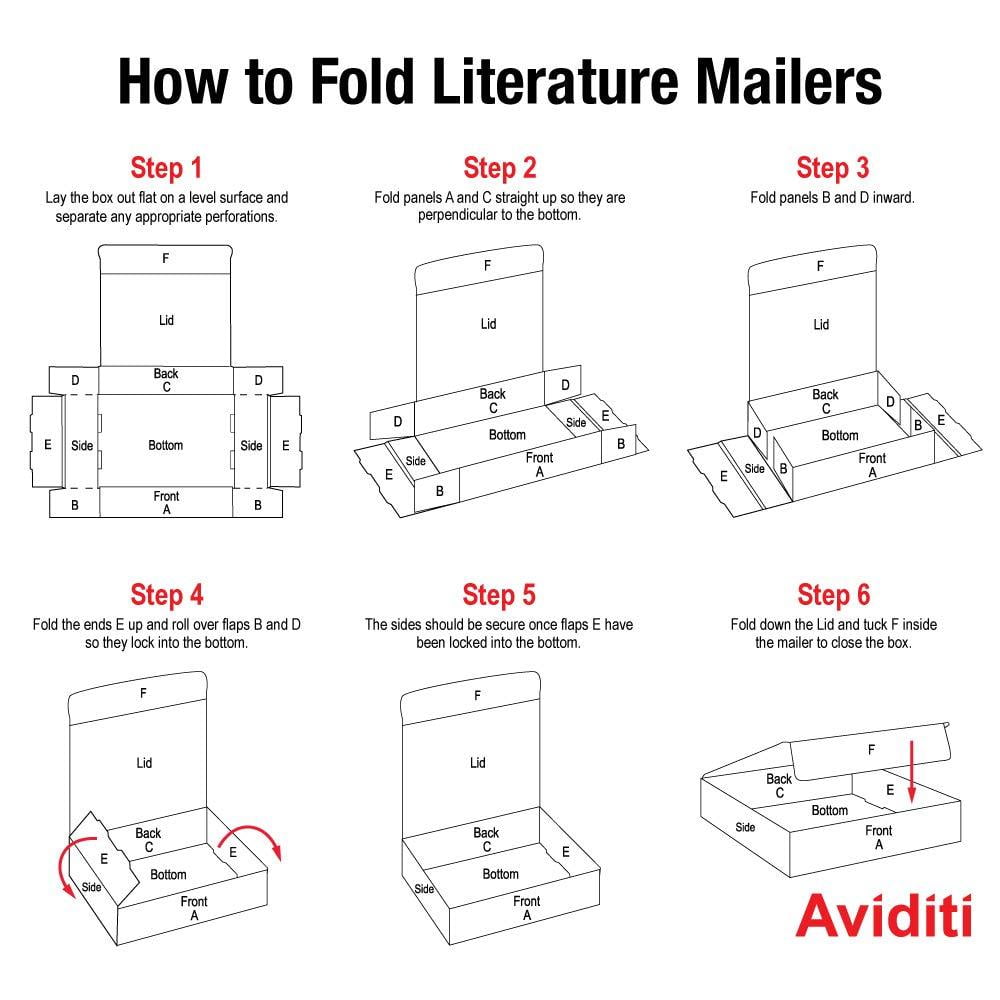 Pack of 4 12-1//8 Length x 9-1//4 Width x 4 Height Bundle of 50 Oyster White Aviditi M1294 Corrugated Literature Mailer