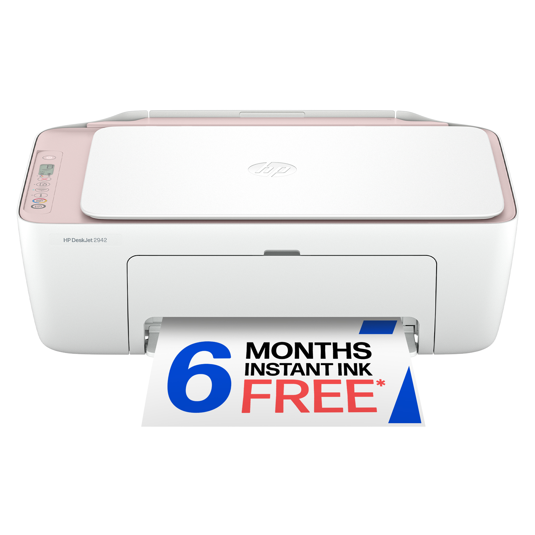 HP DeskJet 2942 Wireless All-in-One Color Inkjet Printer, 6 Months Free Instant Ink, Pale Rose